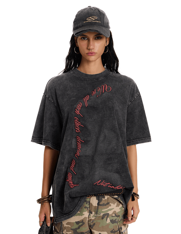 Vintage Washed Oversized Graphic Tee - COPPING THREADS - 0123Start