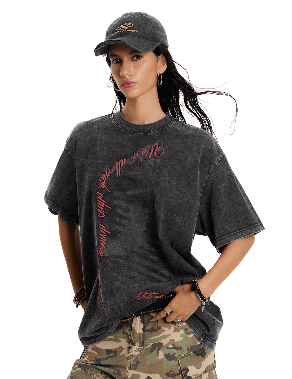 Vintage Washed Oversized Graphic Tee - COPPING THREADS - 0123Start