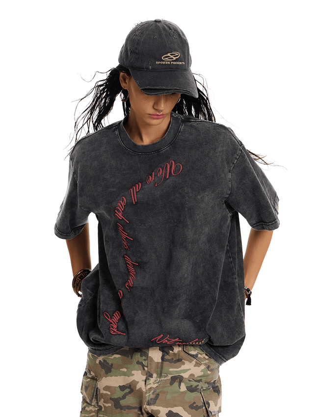 Vintage Washed Oversized Graphic Tee Main Image