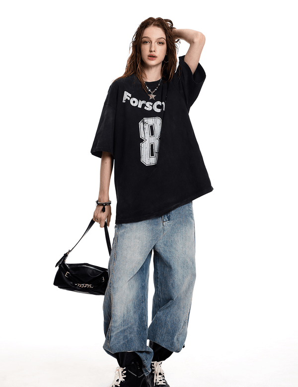 Vintage Washed Oversized Graphic Tee - COPPING THREADS - CT Select