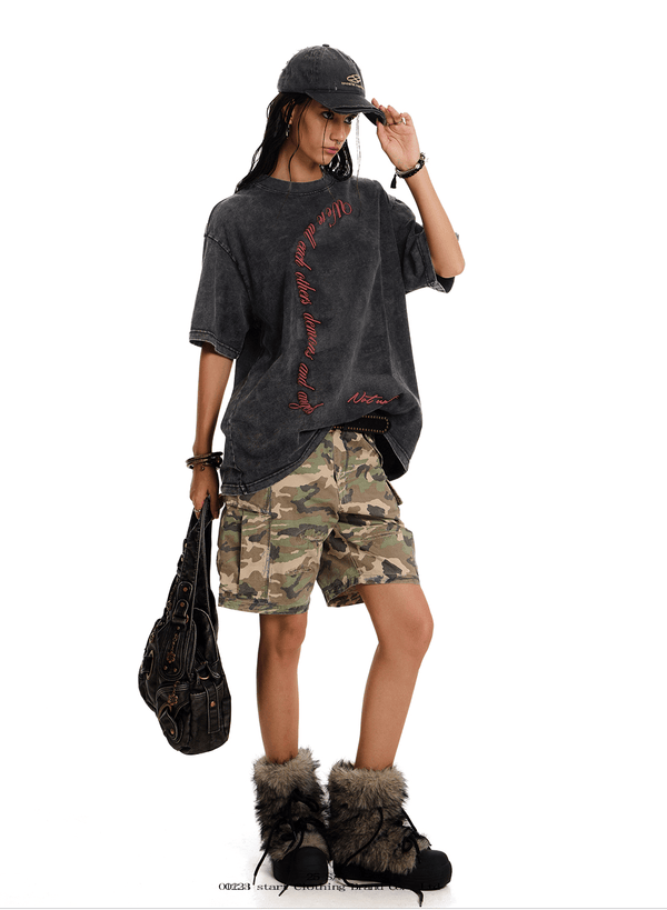 Vintage Washed Oversized Graphic Tee - COPPING THREADS - 0123Start