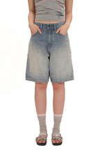 Vintage Washed Rhinestone Denim Shorts - COPPING THREADS - MOROMORO