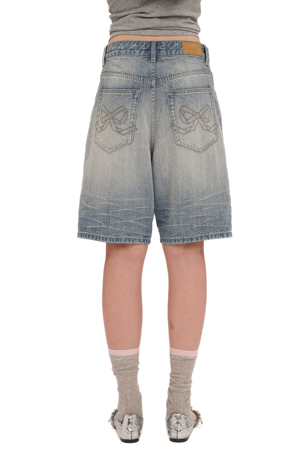 Vintage Washed Rhinestone Denim Shorts - COPPING THREADS - MOROMORO