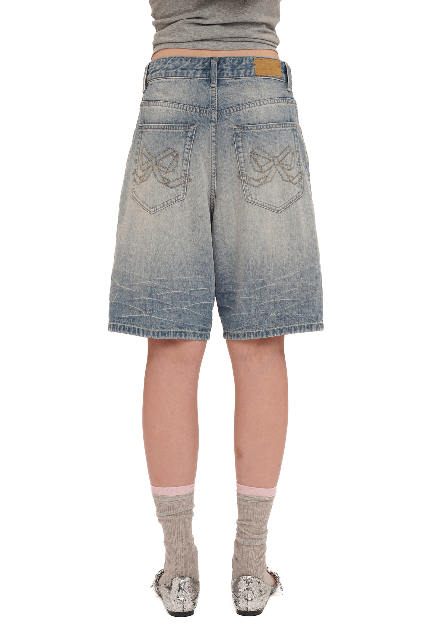 Vintage Washed Rhinestone Denim Shorts - COPPING THREADS - MOROMORO
