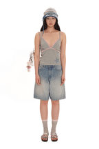 Vintage Washed Rhinestone Denim Shorts - COPPING THREADS - MOROMORO