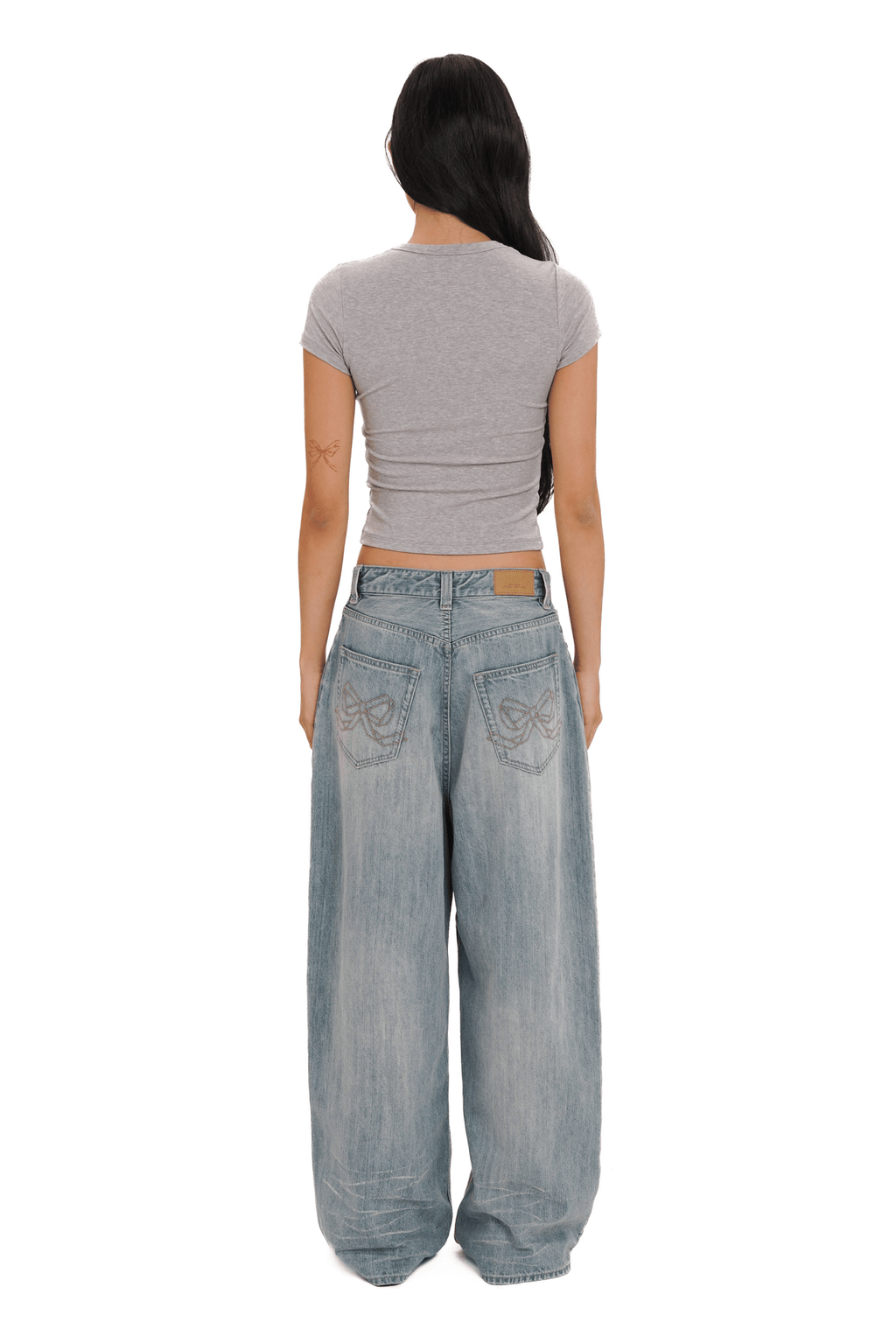 Vintage Washed Rhinestone Wide‑Leg Denim - COPPING THREADS - MOROMORO