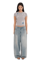 Vintage Washed Rhinestone Wide‑Leg Denim - COPPING THREADS - MOROMORO