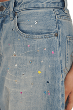 Vintage Washed Rhinestone Wide‑Leg Denim - COPPING THREADS - MOROMORO
