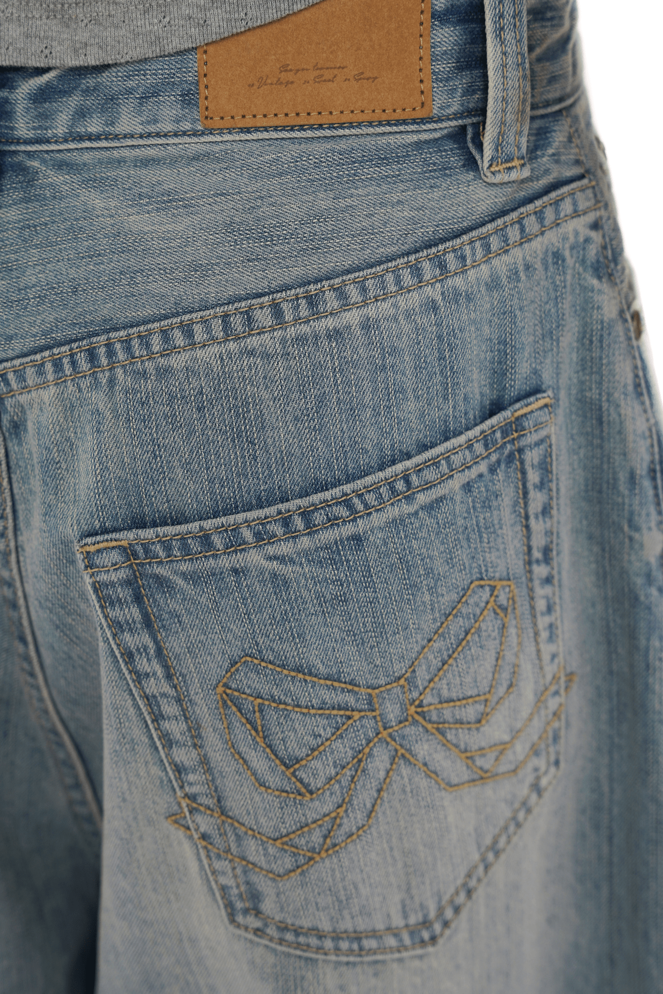 Vintage Washed Rhinestone Wide‑Leg Denim - COPPING THREADS - MOROMORO