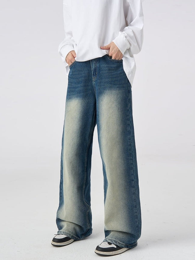 Vintage Washed Wide-Leg Denim Main Image