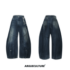 Vintage Washed Wide - Leg Denim Jeans With Pearl Chain Detail - COPPING THREADS - ArguE CulturE