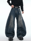 Vintage Washed Wide - Leg Denim Jeans With Pearl Chain Detail - COPPING THREADS - ArguE CulturE
