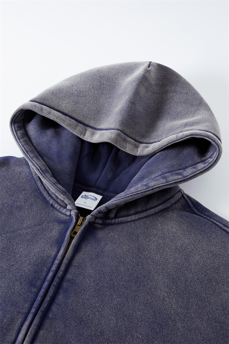 Vintage Washed Zip - Up Hoodie - COPPING THREADS - CT Basics