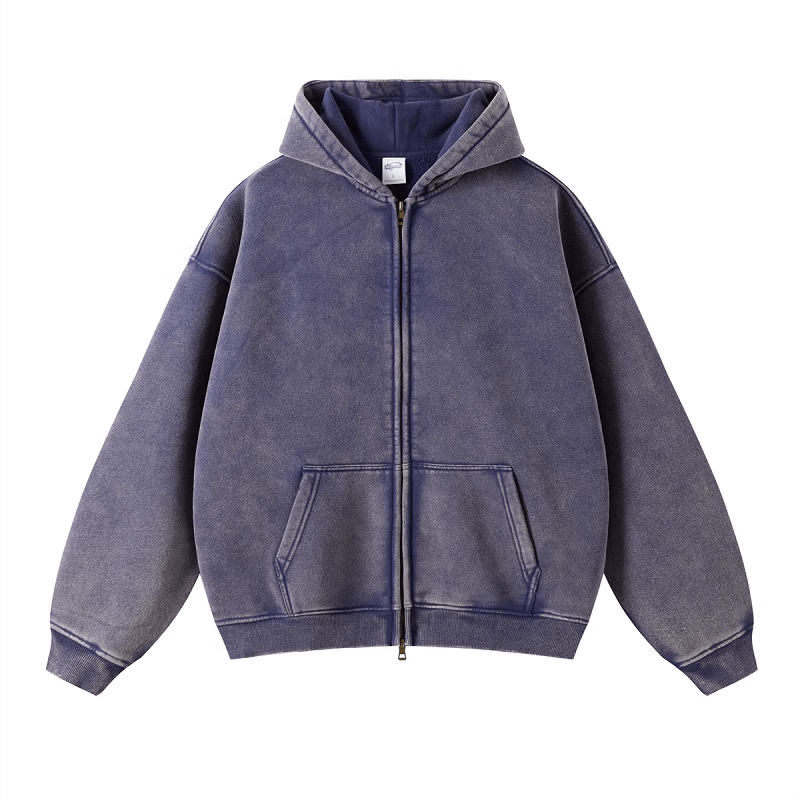 Vintage Washed Zip - Up Hoodie - COPPING THREADS - CT Basics