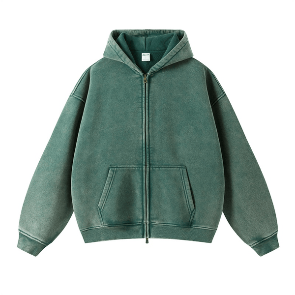 Vintage Washed Zip - Up Hoodie - COPPING THREADS - CT Basics