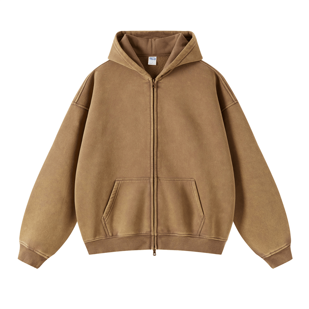 Vintage Washed Zip - Up Hoodie - COPPING THREADS - CT Basics