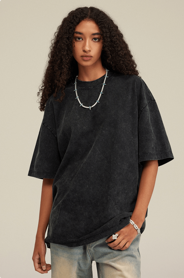 Vintage Wachsgefärbtes, gewaschenes schweres T-Shirt Zweitbild