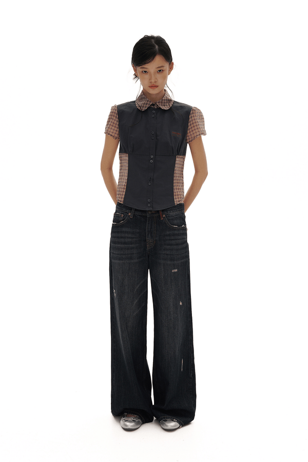 Vintage Whisker Spray Wash Denim Pants - COPPING THREADS - MOROMORO