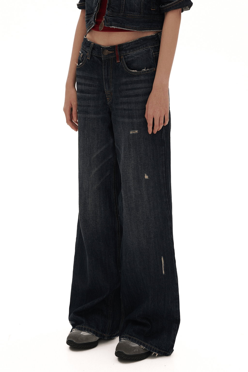 Vintage Whisker Spray Wash Denim Pants - COPPING THREADS - MOROMORO