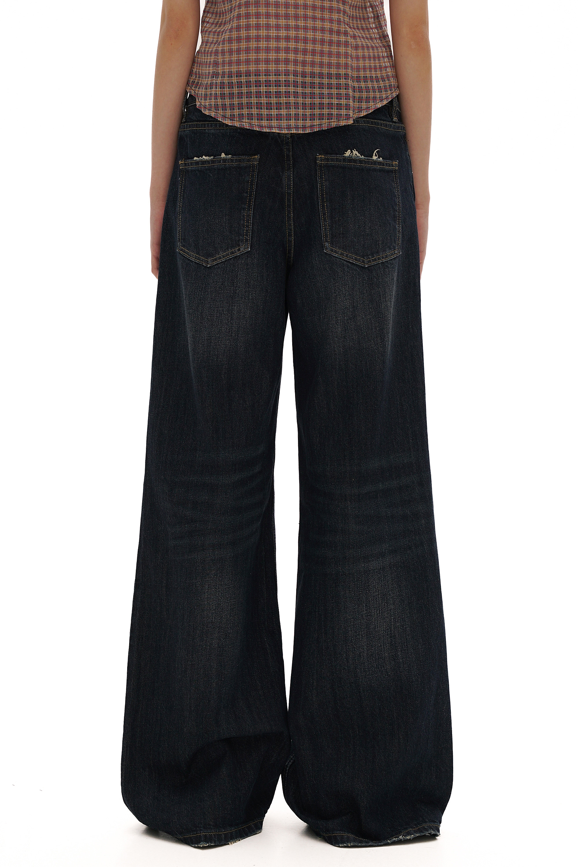 Vintage Whisker Spray Wash Denim Pants - COPPING THREADS - MOROMORO