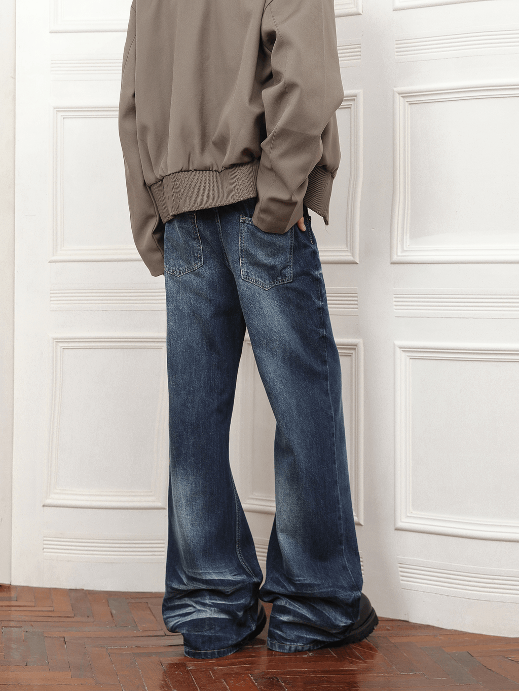 Vintage Whisker Wash Flared Jeans - COPPING THREADS - CT Basics