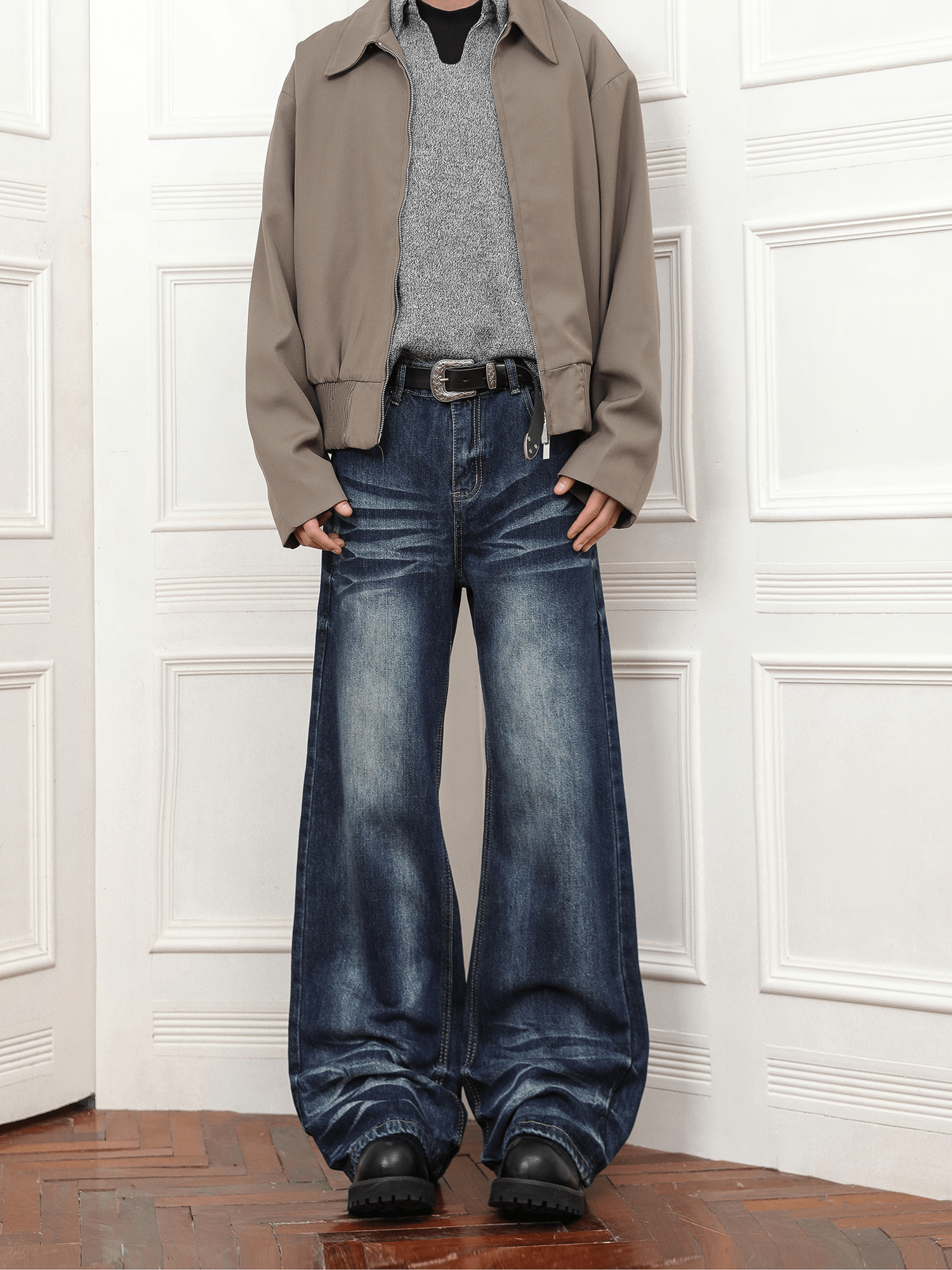 Vintage Whisker Wash Flared Jeans - COPPING THREADS - CT Basics