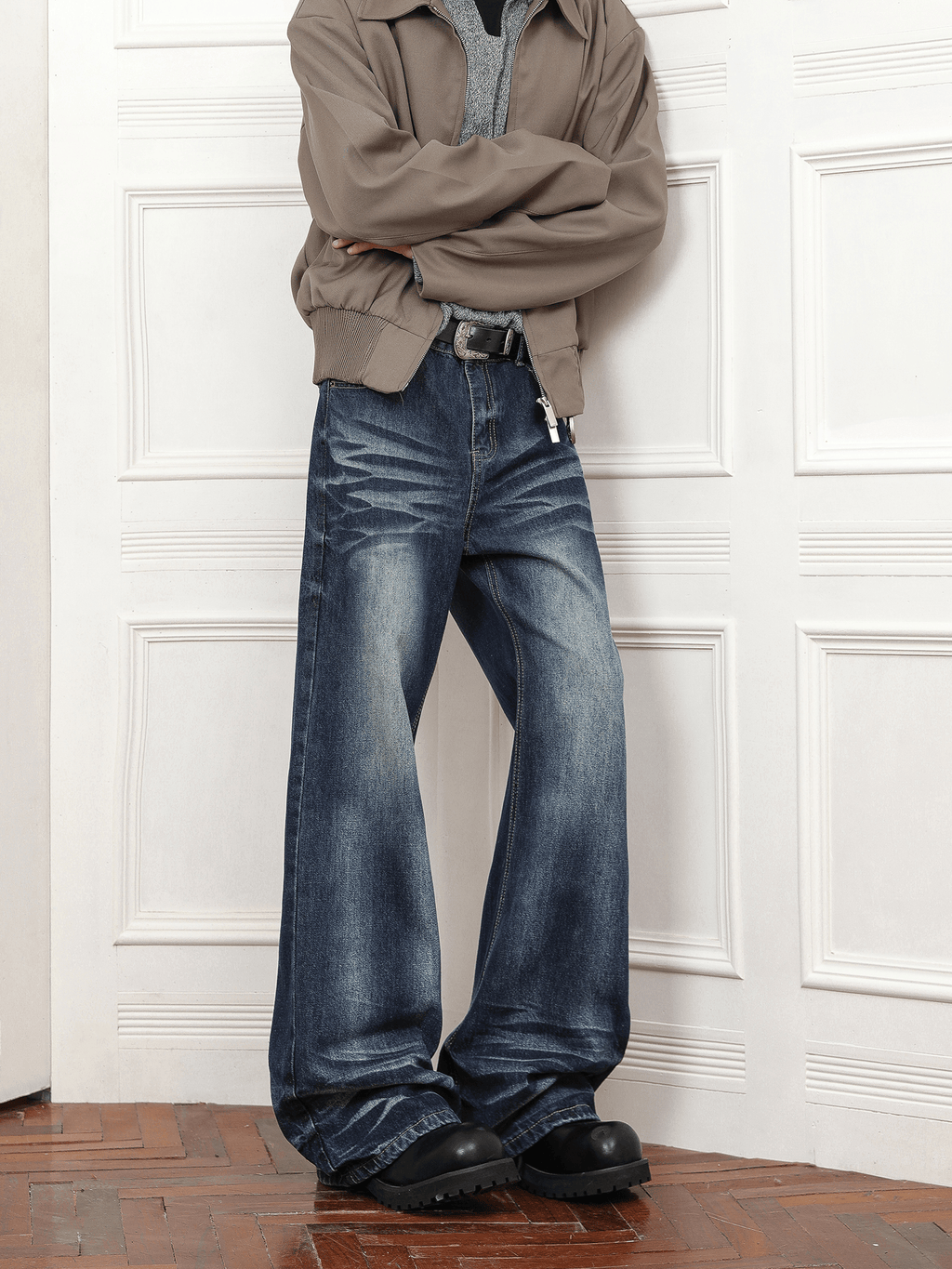 Vintage Whisker Wash Flared Jeans - COPPING THREADS - CT Basics