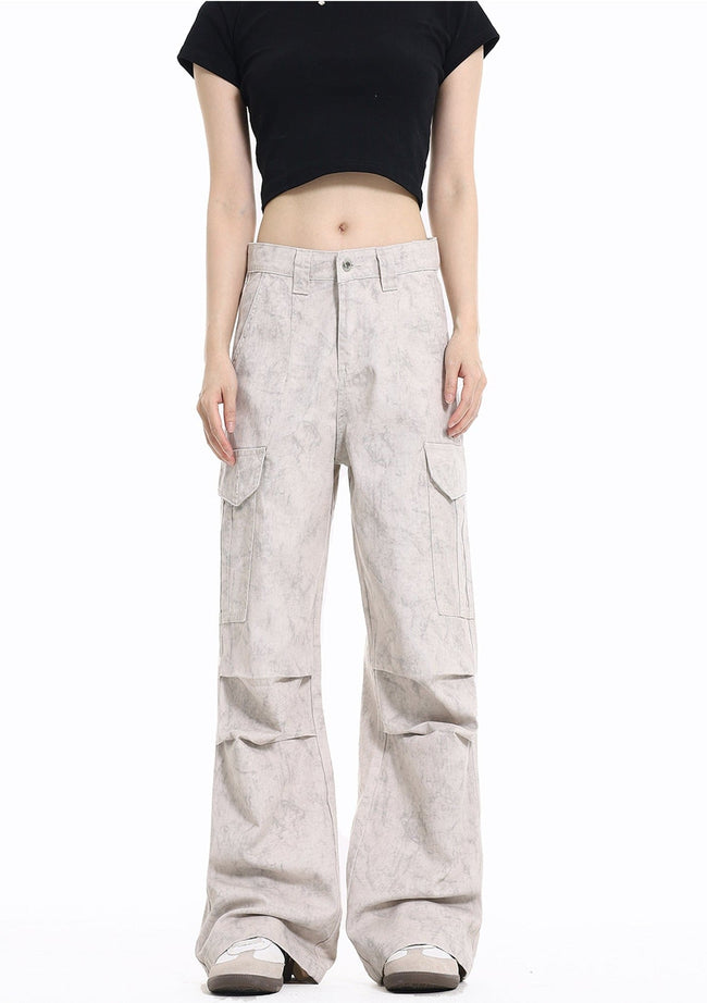 Vintage Wrinkled Marble Multi - Pocket Cargo Pants - COPPING THREADS - CT Select Hover Image