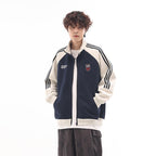 Vintage Zip - Up High Collar Striped Jacket - COPPING THREADS - CATTEE