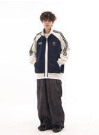 Vintage Zip - Up High Collar Striped Jacket - COPPING THREADS - CATTEE