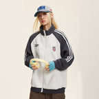 Vintage Zip - Up High Collar Striped Jacket - COPPING THREADS - CATTEE