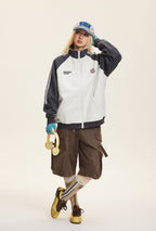 Vintage Zip - Up High Collar Striped Jacket - COPPING THREADS - CATTEE