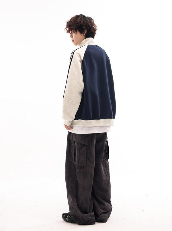 Vintage Zip - Up High Collar Striped Jacket - COPPING THREADS - CATTEE