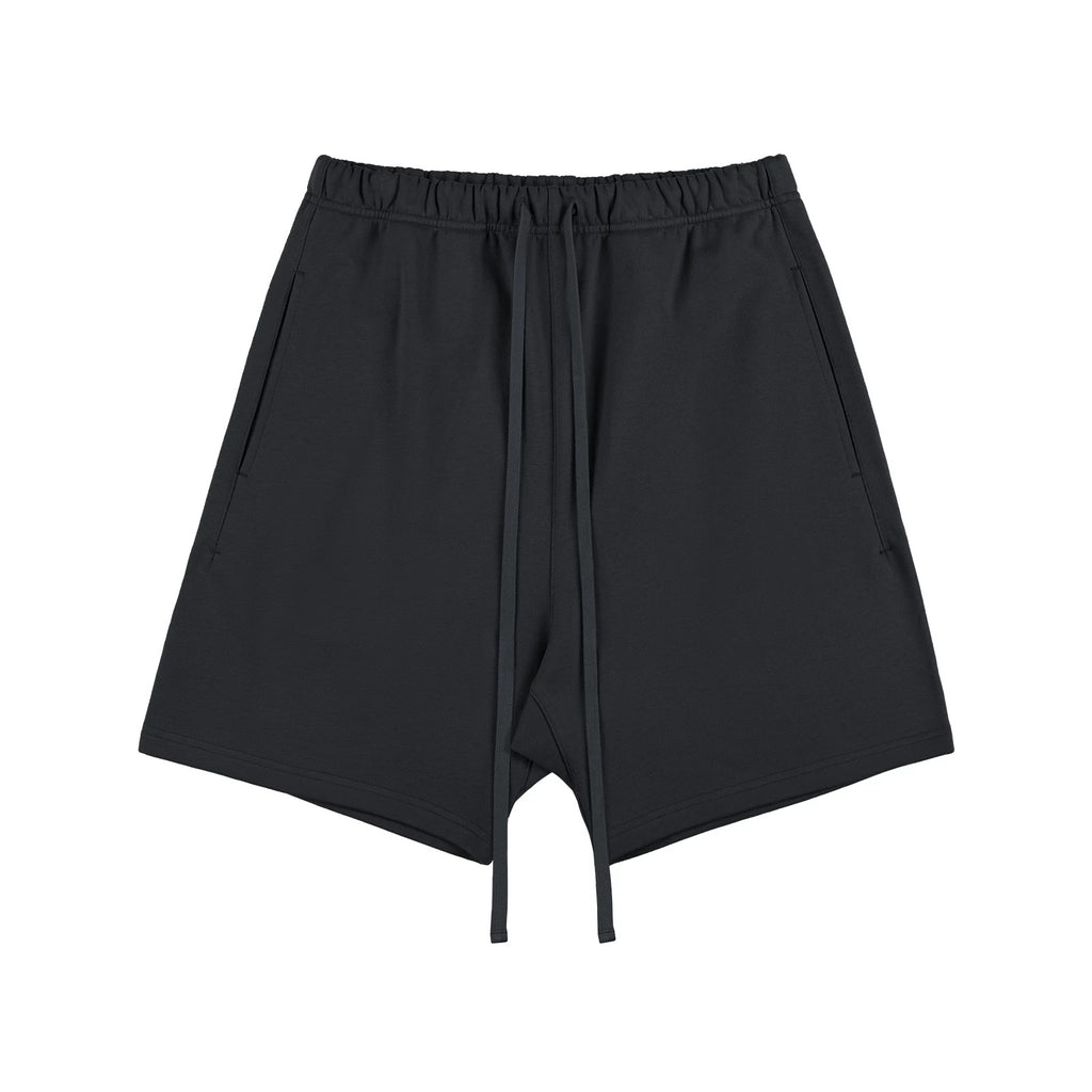 IDLT sweat shorts, black front.