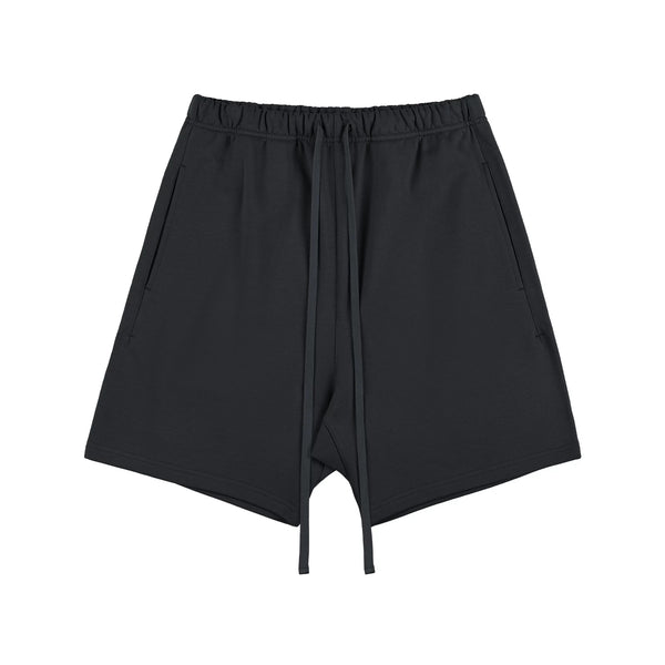 IDLT sweat shorts, black front.