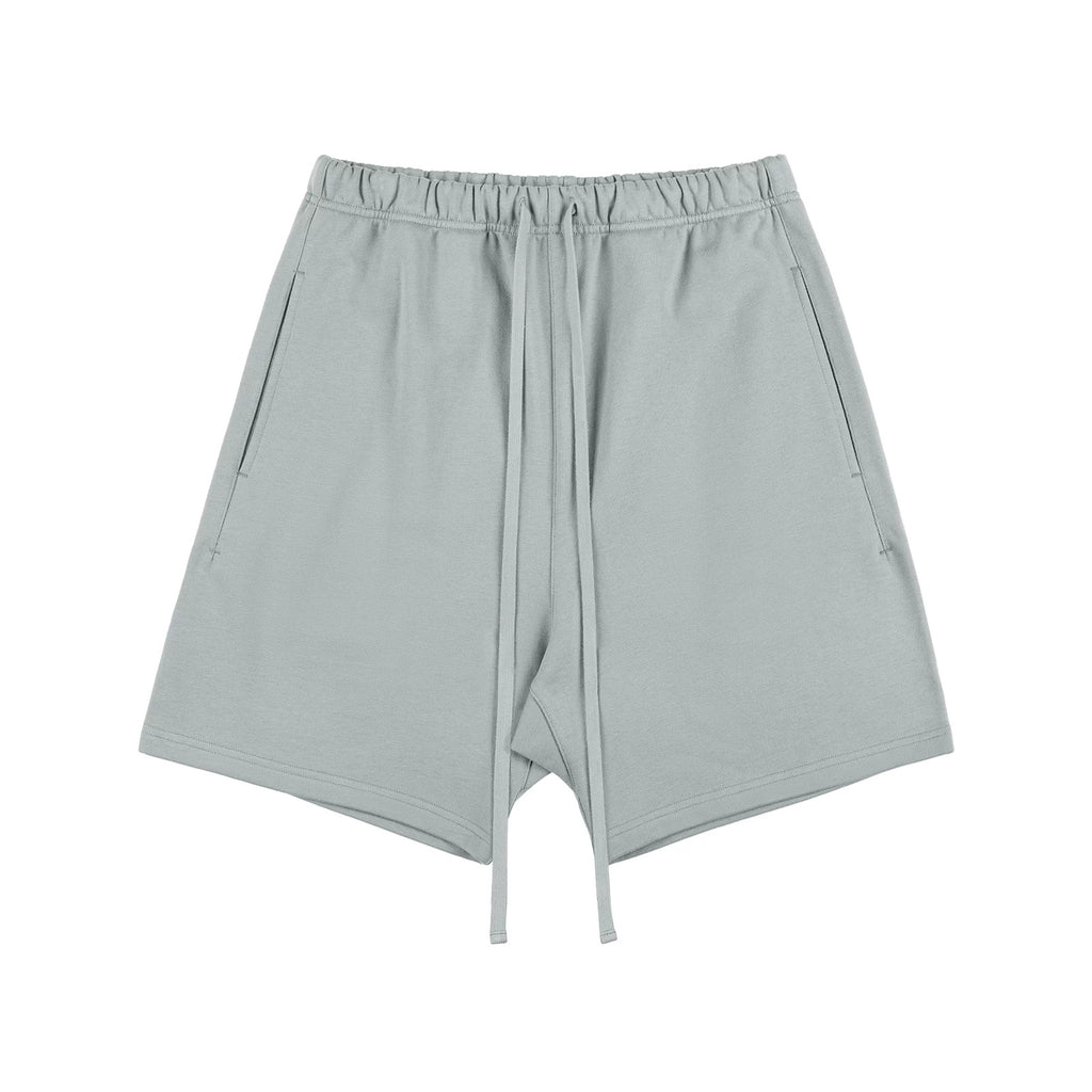 IDLT sweat shorts, light gray front.