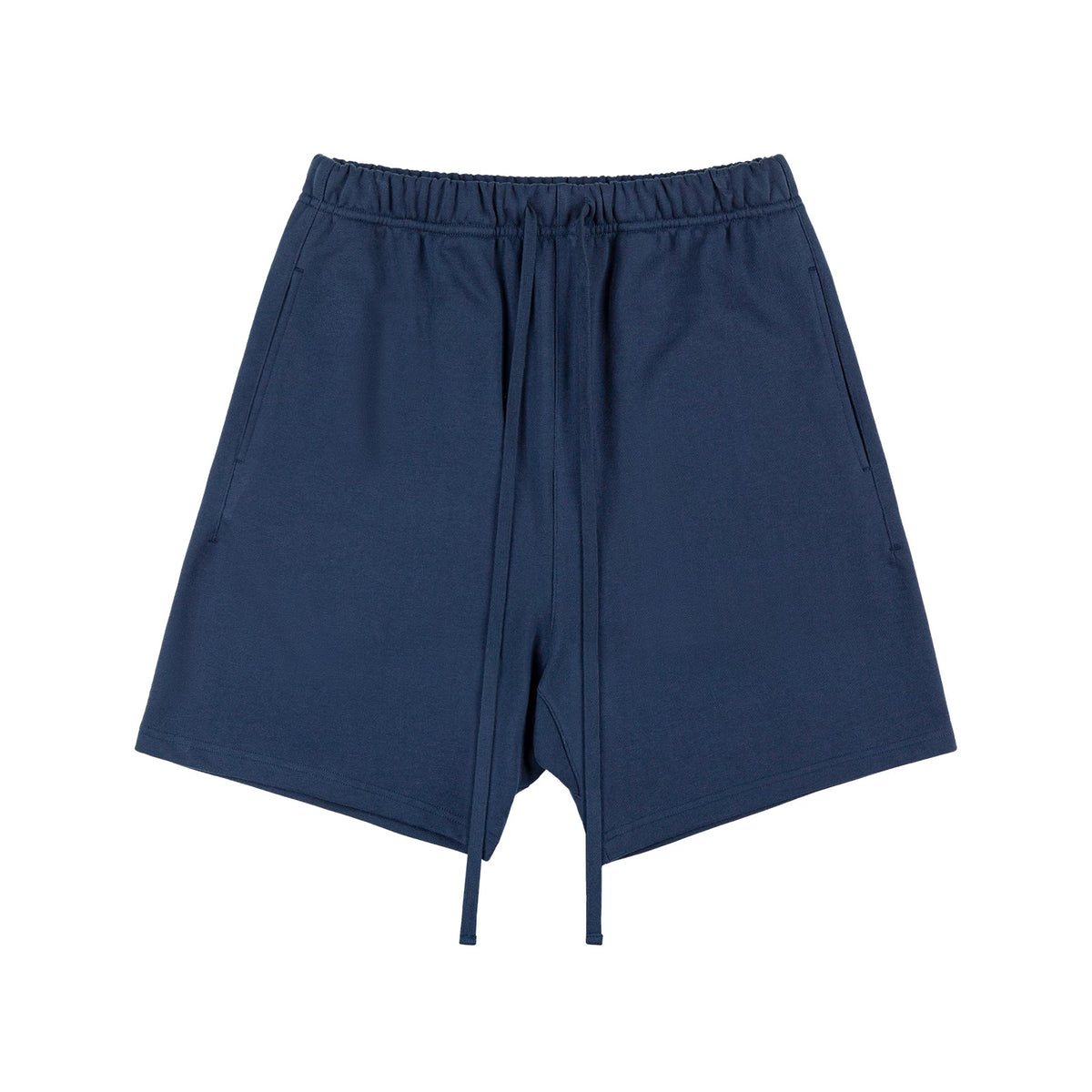 IDLT sweat shorts, navy front.