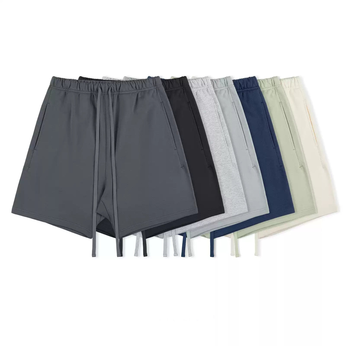 IDLT sweat shorts, color lineup.