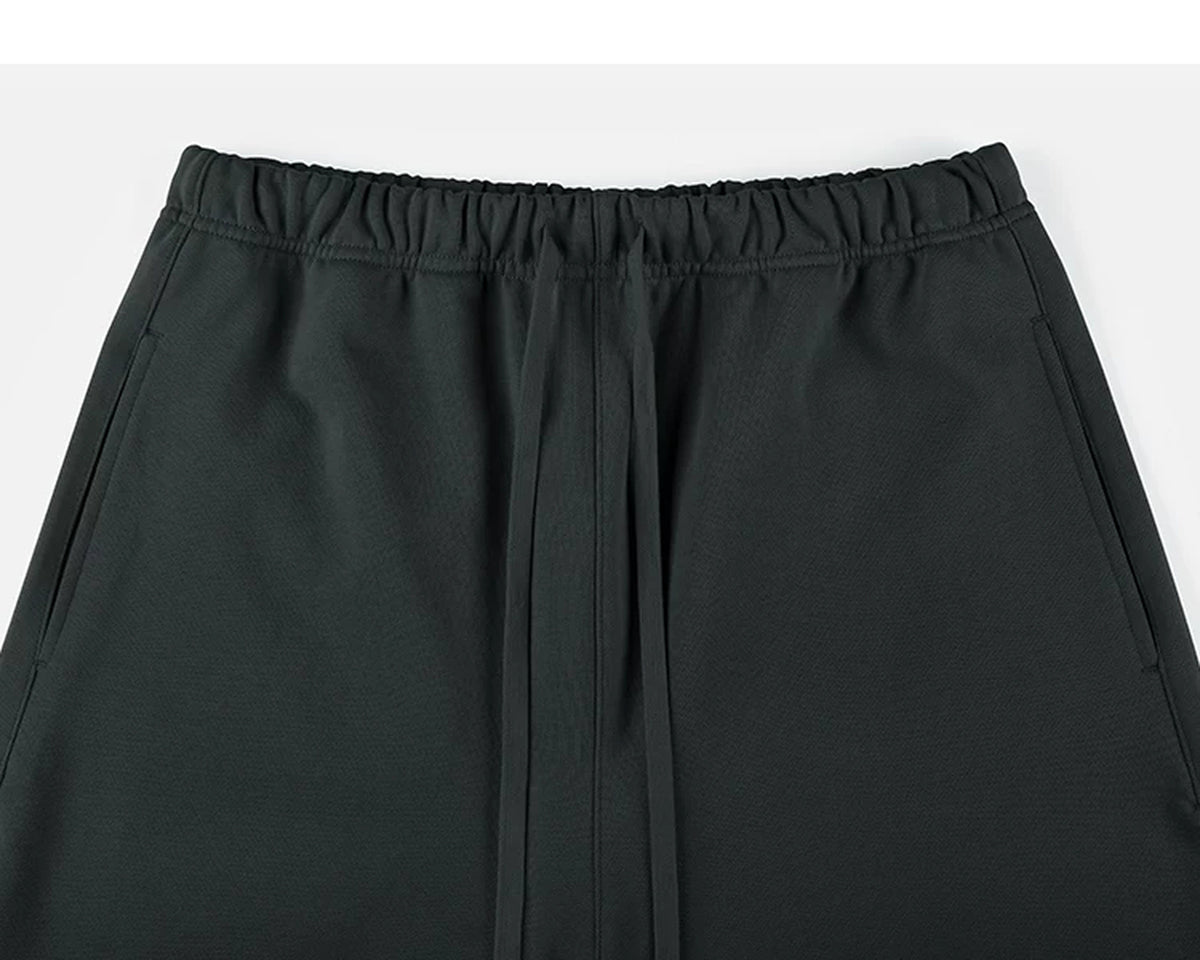 IDLT sweat shorts, black waistband.