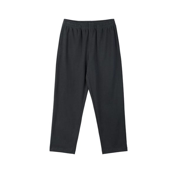 IDLT waffle sweatpants, black front.