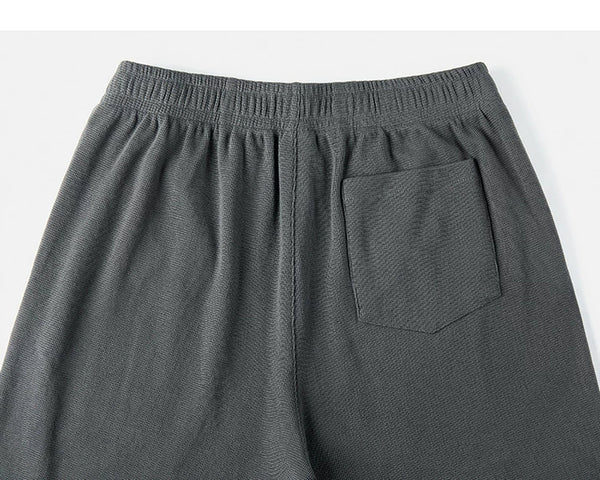 IDLT waffle sweatpants, dark gray back waistband and pocket.