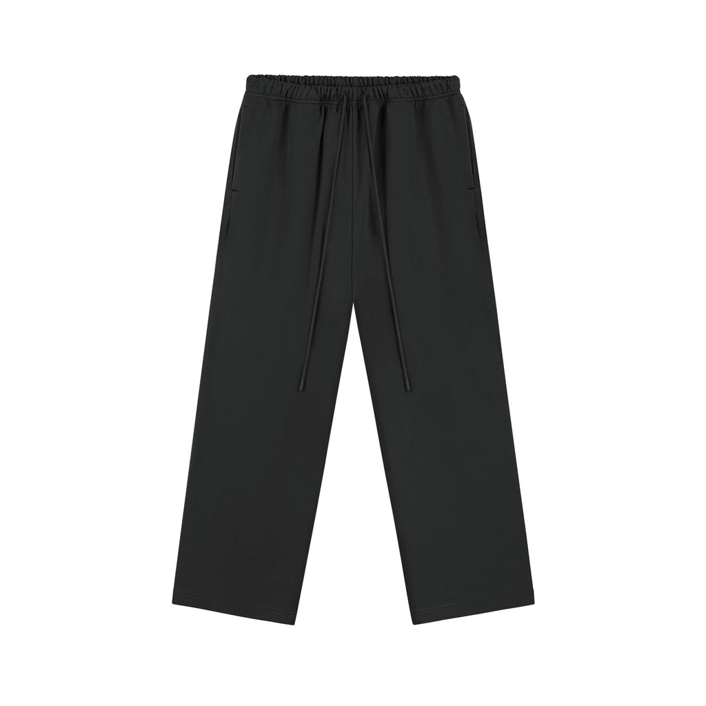 IDLT wide leg sweatpants, black front.