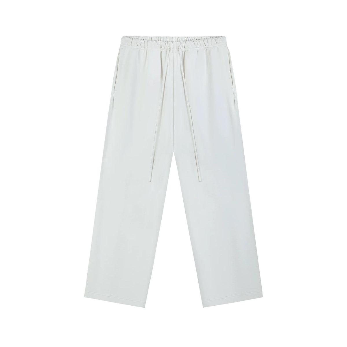 IDLT wide leg sweatpants, cream front.