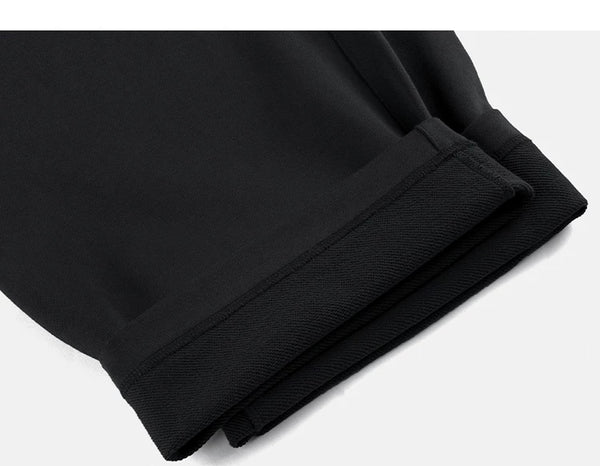 IDLT wide leg sweatpants, black leg hems.