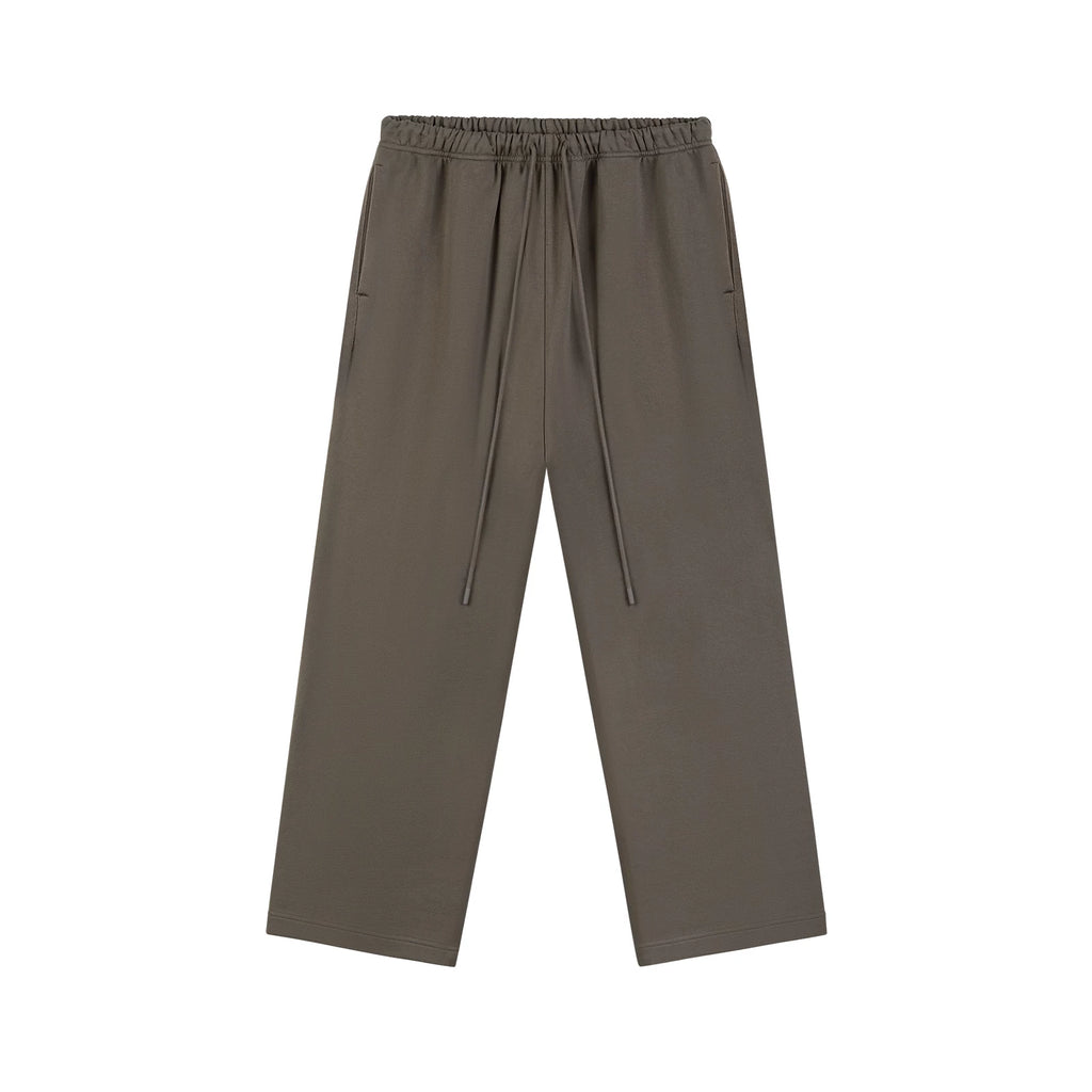 Relaxed Wide-Leg Sweatpants, brown front view.