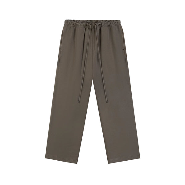 Relaxed Wide-Leg Sweatpants, brown front view.