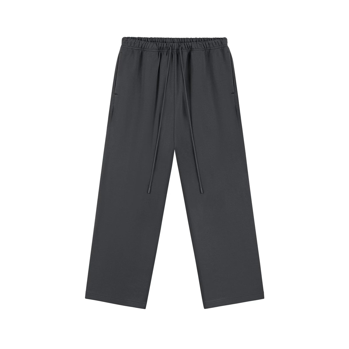 Relaxed Wide-Leg Sweatpants, dark gray front view.