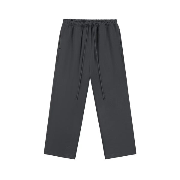 Relaxed Wide-Leg Sweatpants, dark gray front view.