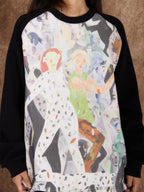 Waffle Checkered Full - Print Oil Painting Sweatshirt - COPPING THREADS - ARTMONSTER