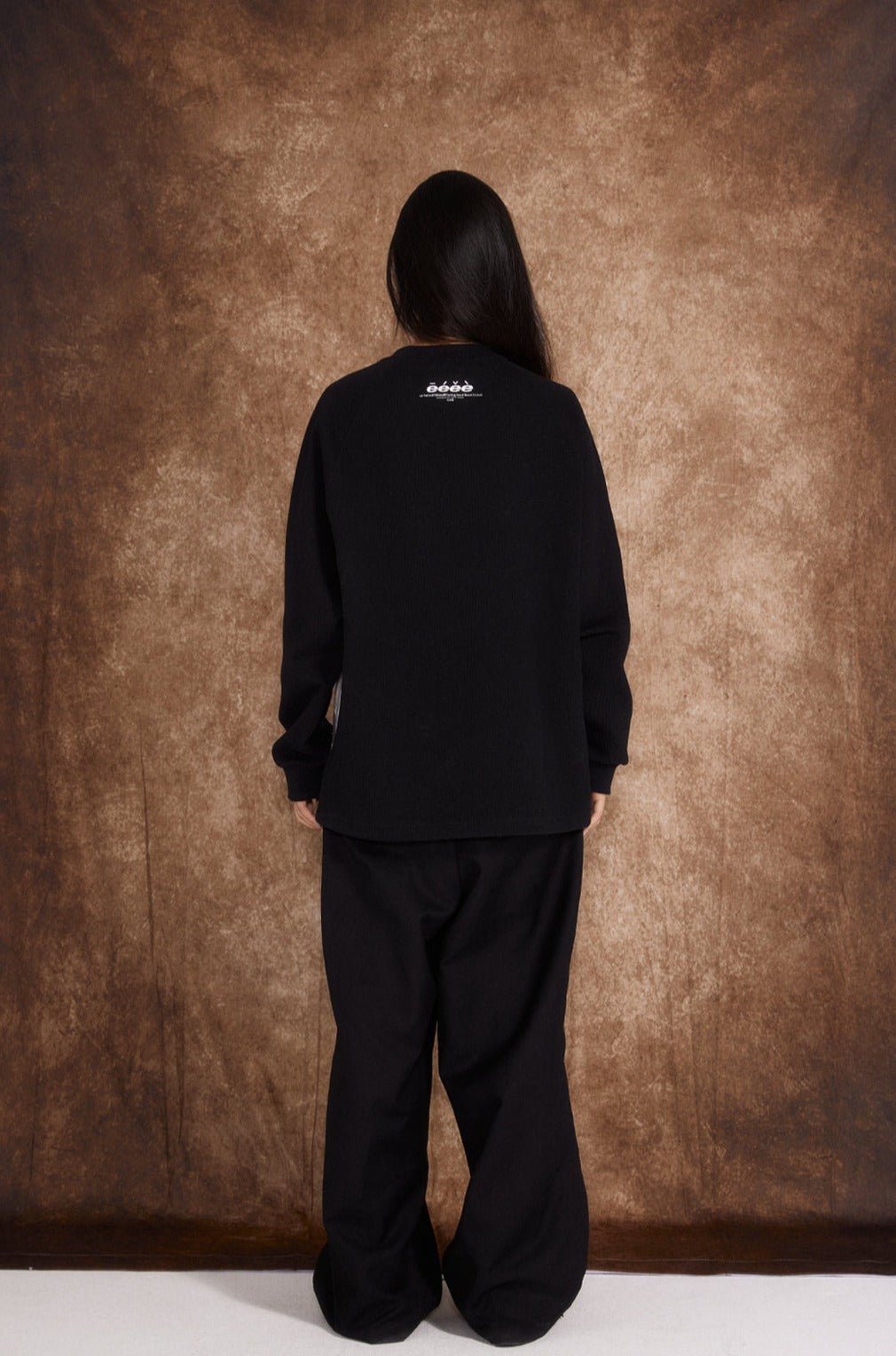 Waffle Checkered Full - Print Oil Painting Sweatshirt - COPPING THREADS - ARTMONSTER